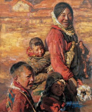  inder - Mutter und Kinder 2 Chen Yifei Tibet